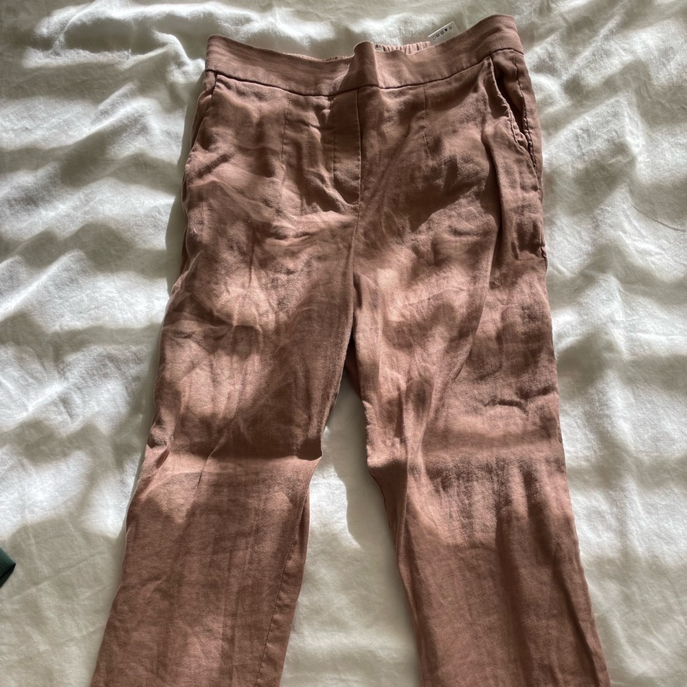 Babaton Linen pants- small salmon colour